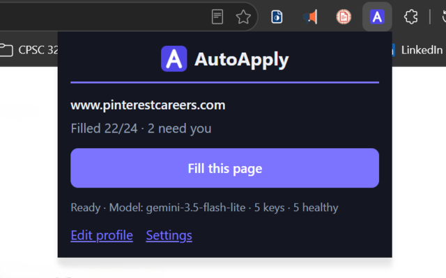 AutoApply Popup